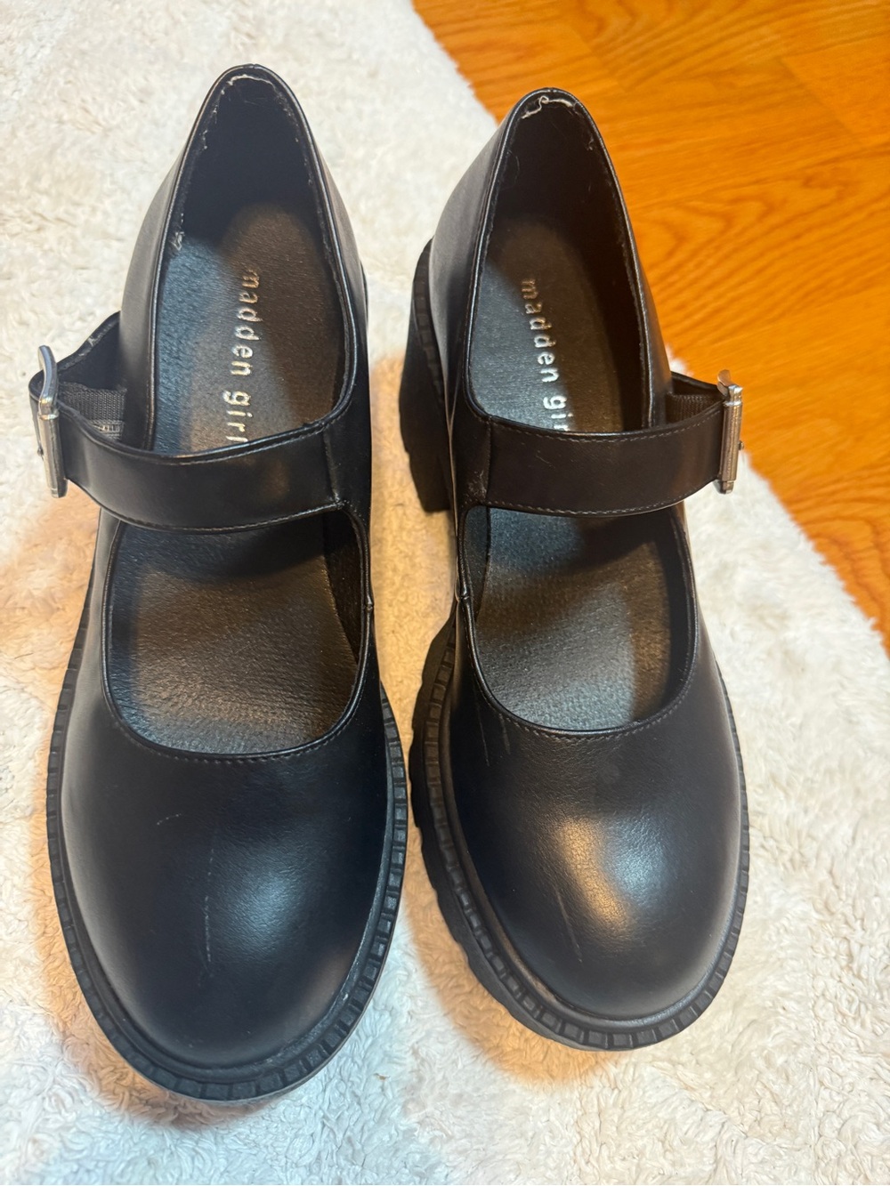 Madden Girl Black Mary Jane Chunky Sole Shoes